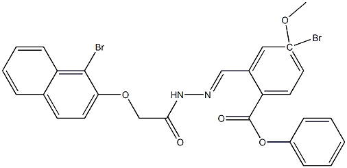 4-bromo-2-[(1Z)-({2-[(1-bromonaphthalen-2-yl)oxy]acetamido}imino)methyl]phenyl 4-methoxybenzoate Structure