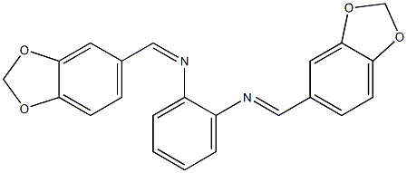 (1Z)-1-(2H-1,3-benzodioxol-5-yl)-N-{2-[(E)-[(2H-1,3-benzodioxol-5-yl)methylidene]amino]phenyl}methanimine Struktur