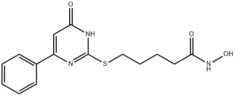 5-[(1,6-Dihydro-6-oxo-4-phenyl-2-pyrimidinyl)thio]-N-hydroxypentanamide Struktur