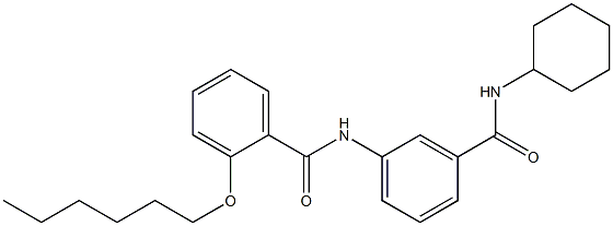 N-{3-[(cyclohexylamino)carbonyl]phenyl}-2-(hexyloxy)benzamide Struktur