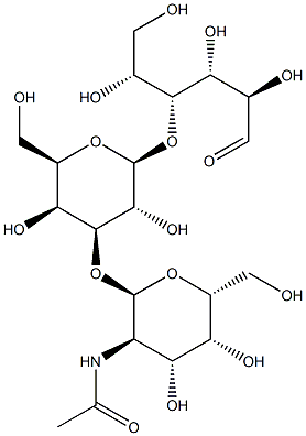 4-O-[3-O-(2-Acetamido-2-deoxy-a-D-galactopyranosyl)-b-D-galactopyranosyl]-D-glucose Struktur
