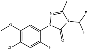 2-(4-chloro-2-fluoro-5-methoxyphenyl)-4-(difluoromethyl)-5-methyl-2H-1,2,4-triazol-3(4H)-one Struktur