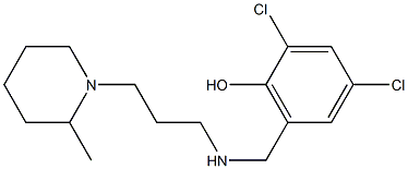 2,4-dichloro-6-({[3-(2-methylpiperidin-1-yl)propyl]amino}methyl)phenol Structure