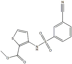 methyl 3-[(3-cyanobenzene)sulfonamido]thiophene-2-carboxylate Struktur