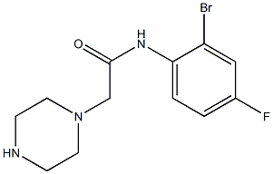 N-(2-bromo-4-fluorophenyl)-2-(piperazin-1-yl)acetamide Struktur