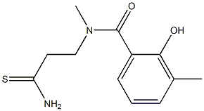 N-(2-carbamothioylethyl)-2-hydroxy-N,3-dimethylbenzamide Struktur