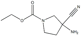 ethyl 3-amino-3-cyano-1-pyrrolidine carboxylate Struktur