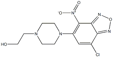 2-[4-(7-chloro-4-nitro-2,1,3-benzoxadiazol-5-yl)piperazino]-1-ethanol Struktur