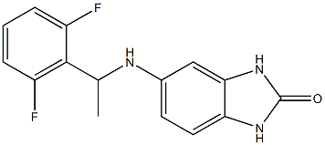 5-{[1-(2,6-difluorophenyl)ethyl]amino}-2,3-dihydro-1H-1,3-benzodiazol-2-one Struktur