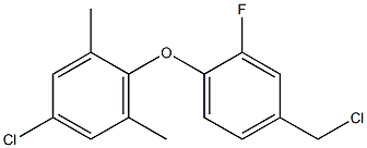 5-chloro-2-[4-(chloromethyl)-2-fluorophenoxy]-1,3-dimethylbenzene Struktur