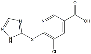 5-chloro-6-(1H-1,2,4-triazol-5-ylsulfanyl)pyridine-3-carboxylic acid Struktur