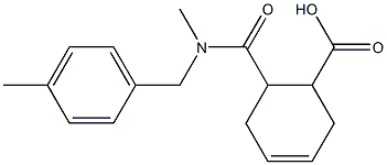 6-{methyl[(4-methylphenyl)methyl]carbamoyl}cyclohex-3-ene-1-carboxylic acid Struktur