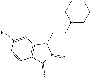 6-bromo-1-[2-(piperidin-1-yl)ethyl]-2,3-dihydro-1H-indole-2,3-dione Struktur