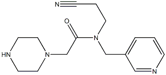 N-(2-cyanoethyl)-2-(piperazin-1-yl)-N-(pyridin-3-ylmethyl)acetamide Struktur
