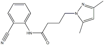 N-(2-cyanophenyl)-4-(3,5-dimethyl-1H-pyrazol-1-yl)butanamide Struktur