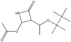 4-acetoxy-3-(1'-((tert-butyldimethylsilyl)oxy)ethyl)-2-azetidinone Struktur