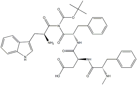 tert-butyloxycarbonyl-tryptophyl-(N-methyl)phenylalanyl-aspartyl-phenylalaninamide Struktur