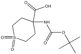 4-N-BOC-AMINO-4-CARBOXY-1,1-DIOXO-TETRAHYDROTHIOPYRAN 95% Struktur