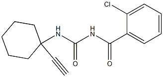 N-(2-chlorobenzoyl)-N'-(1-eth-1-ynylcyclohexyl)urea Structure
