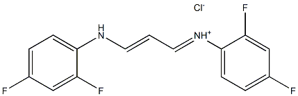 N-[(E,2E)-3-(2,4-difluoroanilino)-2-propenylidene]-2,4-difluorobenzenaminium chloride Struktur
