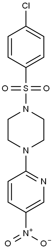 1-[(4-chlorophenyl)sulfonyl]-4-(5-nitro-2-pyridyl)piperazine Struktur