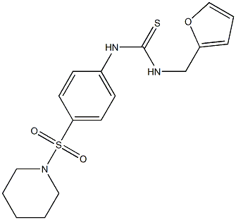 N-(2-furylmethyl)-N'-[4-(piperidinosulfonyl)phenyl]thiourea Struktur