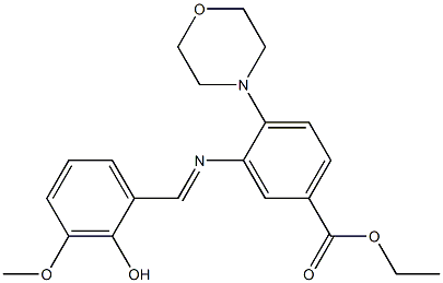 ethyl 3-[(2-hydroxy-3-methoxybenzylidene)amino]-4-morpholinobenzoate Struktur