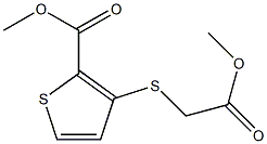 methyl 3-[(2-methoxy-2-oxoethyl)sulfanyl]-2-thiophenecarboxylate Struktur