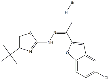 1-(5-chlorobenzo[b]furan-2-yl)ethan-1-one 1-[4-(tert-butyl)-1,3-thiazol-2-yl]hydrazone hydrobromide Structure