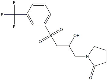 1-(2-hydroxy-3-{[3-(trifluoromethyl)phenyl]sulfonyl}propyl)-2-pyrrolidinone Struktur