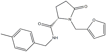 (2S)-1-(2-furylmethyl)-N-(4-methylbenzyl)-5-oxotetrahydro-1H-pyrrole-2-carboxamide Struktur
