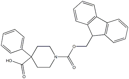 1-[(9H-9-fluorenylmethoxy)carbonyl]-4-phenyl-4-piperidinecarboxylic acid Struktur