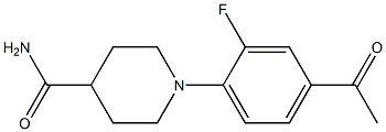 1-(4-acetyl-2-fluorophenyl)piperidine-4-carboxamide Struktur