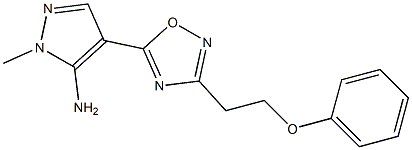 1-methyl-4-[3-(2-phenoxyethyl)-1,2,4-oxadiazol-5-yl]-1H-pyrazol-5-amine Struktur