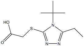 2-[(4-tert-butyl-5-ethyl-4H-1,2,4-triazol-3-yl)sulfanyl]acetic acid Struktur