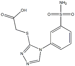 2-{[4-(3-sulfamoylphenyl)-4H-1,2,4-triazol-3-yl]sulfanyl}acetic acid Struktur