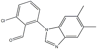 2-chloro-6-(5,6-dimethyl-1H-1,3-benzodiazol-1-yl)benzaldehyde Struktur