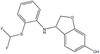 3-({2-[(difluoromethyl)sulfanyl]phenyl}amino)-2,3-dihydro-1-benzofuran-6-ol Struktur