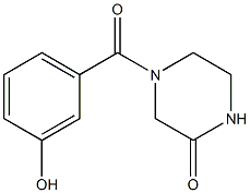 4-[(3-hydroxyphenyl)carbonyl]piperazin-2-one Struktur