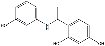 4-{1-[(3-hydroxyphenyl)amino]ethyl}benzene-1,3-diol Struktur