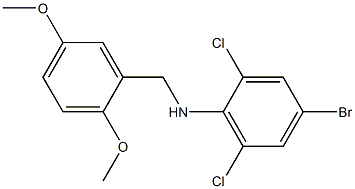 4-bromo-2,6-dichloro-N-[(2,5-dimethoxyphenyl)methyl]aniline Struktur