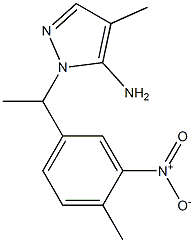4-methyl-1-[1-(4-methyl-3-nitrophenyl)ethyl]-1H-pyrazol-5-amine Struktur