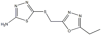 5-{[(5-ethyl-1,3,4-oxadiazol-2-yl)methyl]sulfanyl}-1,3,4-thiadiazol-2-amine Struktur