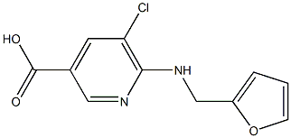 5-chloro-6-[(furan-2-ylmethyl)amino]pyridine-3-carboxylic acid Struktur