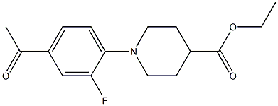 ethyl 1-(4-acetyl-2-fluorophenyl)piperidine-4-carboxylate Struktur