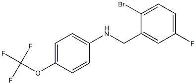 N-[(2-bromo-5-fluorophenyl)methyl]-4-(trifluoromethoxy)aniline Struktur