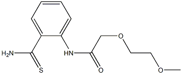 N-[2-(aminocarbonothioyl)phenyl]-2-(2-methoxyethoxy)acetamide Struktur
