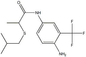 N-[4-amino-3-(trifluoromethyl)phenyl]-2-[(2-methylpropyl)sulfanyl]propanamide Struktur