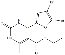 ethyl 4-(4,5-dibromo-2-furyl)-6-methyl-2-oxo-1,2,3,4-tetrahydro-5-pyrimidinecarboxylate Struktur