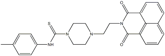 4-[2-(1,3-dioxo-1H-benzo[de]isoquinolin-2(3H)-yl)ethyl]-N-(4-methylphenyl)-1-piperazinecarbothioamide Struktur